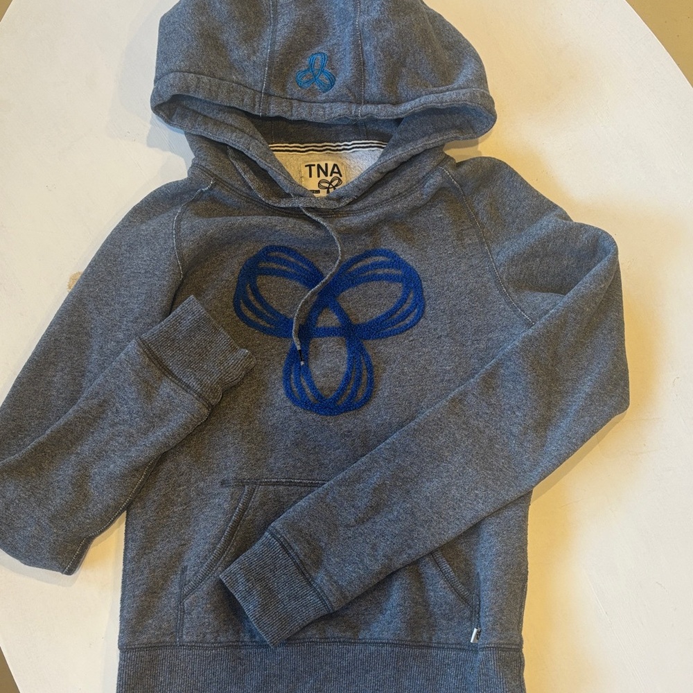 TNA Charcoal Gray Hoodie with Blue symbol